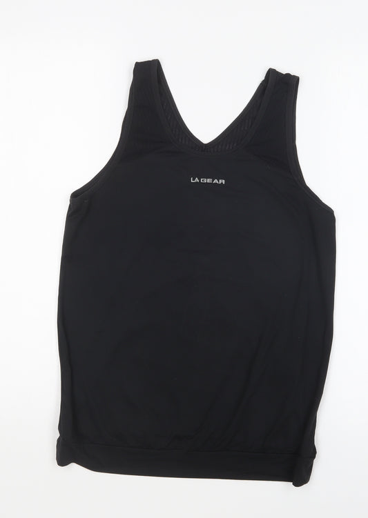 LA Gear Womens Black Polyester Basic Tank Size 8 Round Neck Pullover