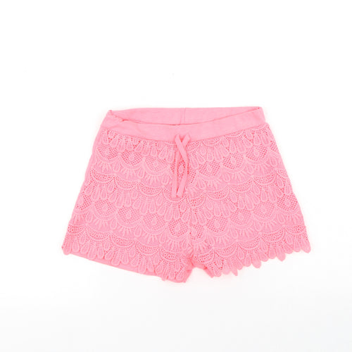 Primark Girls Pink Polyester Hot Pants Shorts Size 11-12 Years Regular Drawstring