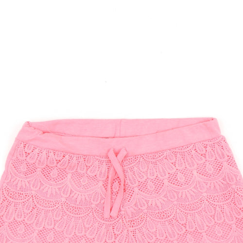 Primark Girls Pink Polyester Hot Pants Shorts Size 11-12 Years Regular Drawstring