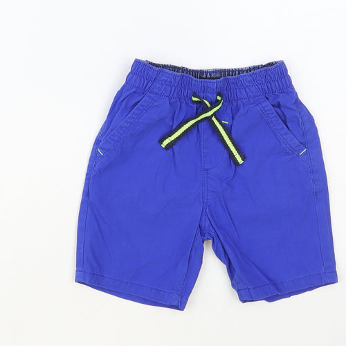 NEXT Boys Blue Cotton Chino Shorts Size 4-5 Years Regular Drawstring
