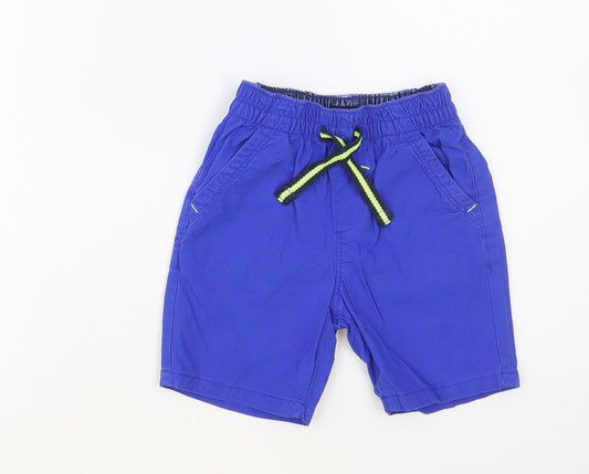NEXT Boys Blue Cotton Chino Shorts Size 4-5 Years Regular Drawstring