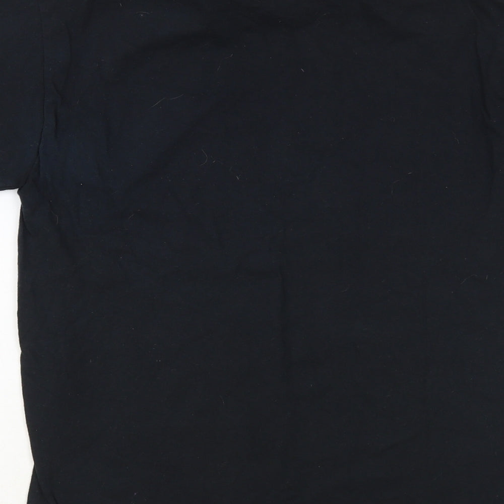 Hanes Womens Black Cotton Basic T-Shirt Size S Crew Neck - Huge In Asia