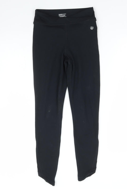 Dunnes Stores Womens Black Polyester Compression Leggings Size XS L25 in Regular Pullover
