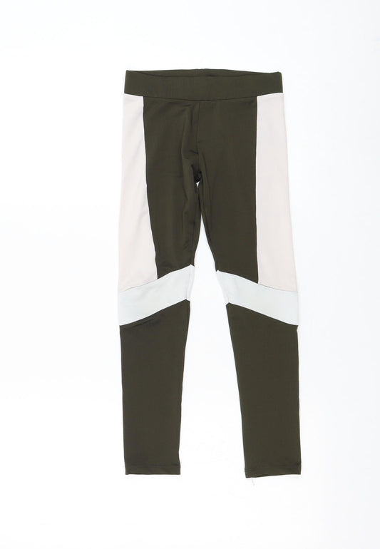 TU Girls Brown Colourblock Polyester Jogger Trousers Size 7 Years Regular Pullover - Leggings