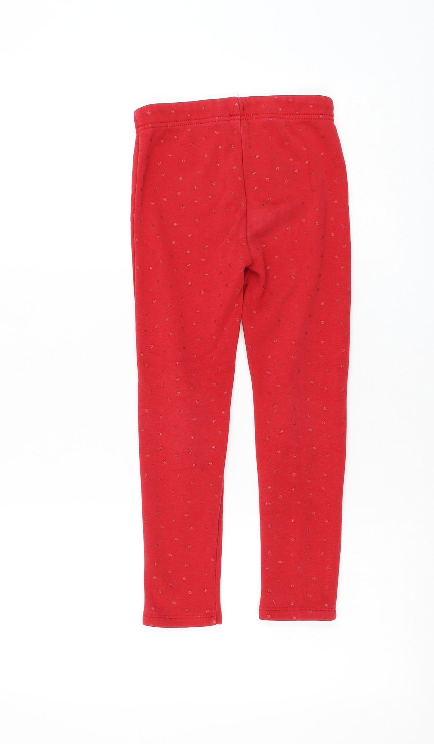 Dunnes Stores Girls Red Polka Dot Polyester Jogger Trousers Size 6-7 Years Regular Pullover