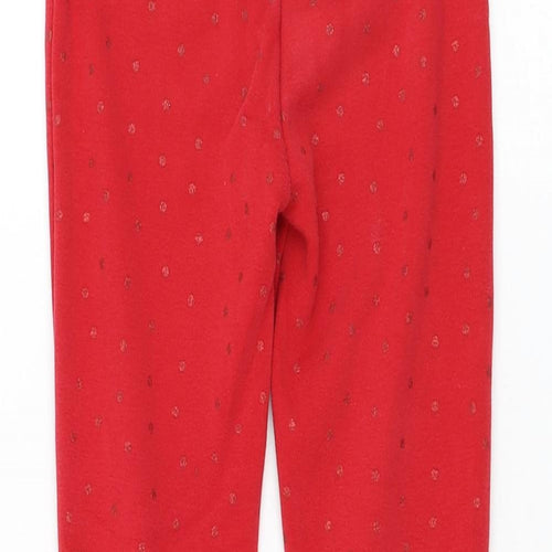 Dunnes Stores Girls Red Polka Dot Polyester Jogger Trousers Size 6-7 Years Regular Pullover