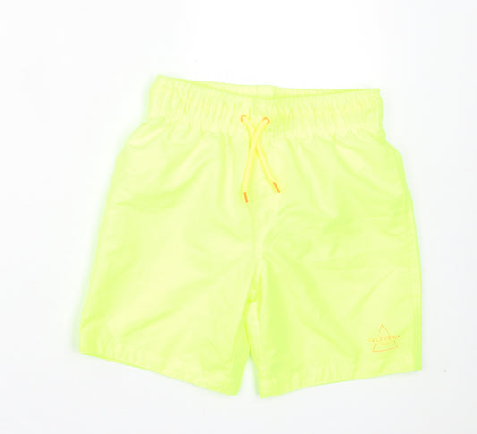 Primark Boys Yellow Polyester Sweat Shorts Size 9-10 Years Regular Drawstring - California
