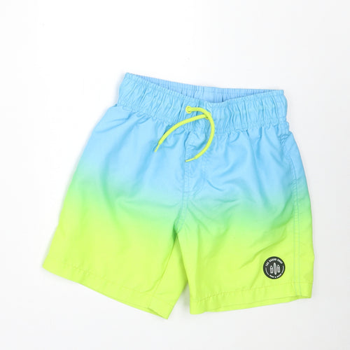 Primark Boys Blue Colourblock Polyester Sweat Shorts Size 7-8 Years Regular Drawstring - Surf & Swim