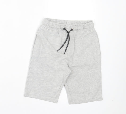 TU Boys Grey Cotton Sweat Shorts Size 6 Years Regular Drawstring