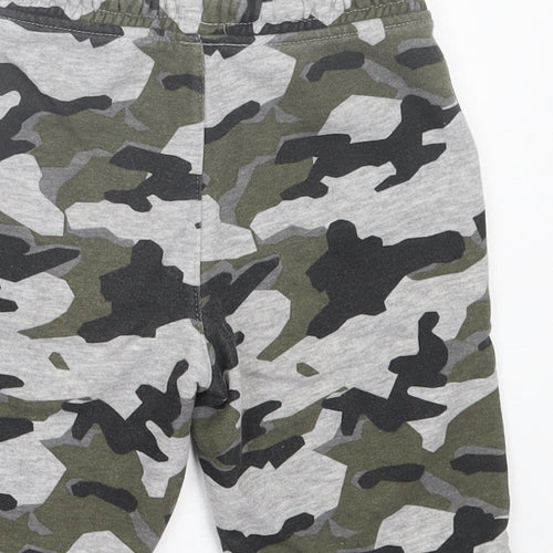 TU Boys Grey Camouflage Cotton Sweat Shorts Size 6 Years Regular Drawstring