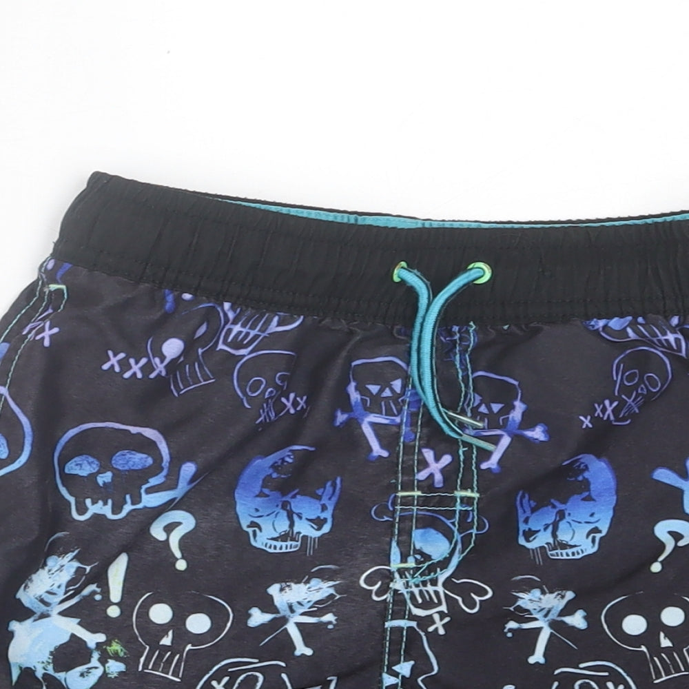 George Boys Multicoloured Geometric Polyester Sweat Shorts Size 8-9 Years Regular Drawstring - Skull