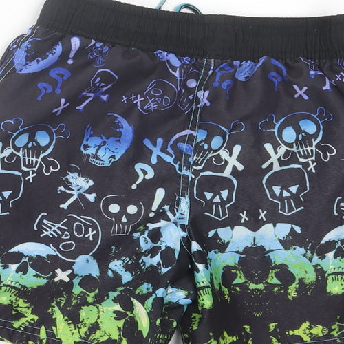 George Boys Multicoloured Geometric Polyester Sweat Shorts Size 8-9 Years Regular Drawstring - Skull
