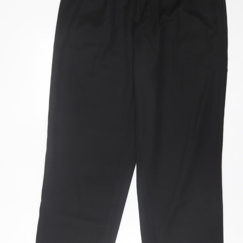 Dunnes Stores Mens Black Polyester Trousers Size 34 in L33 in Regular Hook & Eye
