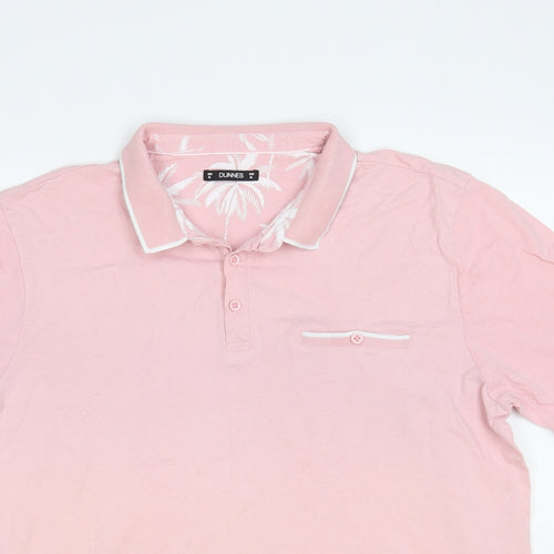 Dunnes Stores Mens Pink Cotton Polo Size XL Collared Button