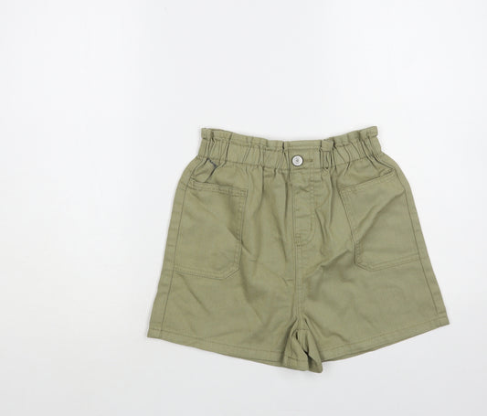 George Girls Green Cotton Chino Shorts Size 11-12 Years Regular