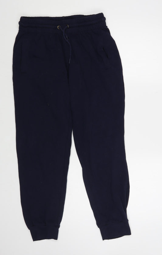 9th Avenue Mens Blue Cotton Jogger Trousers Size M L27 in Regular Drawstring