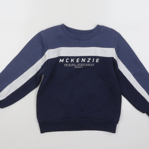 McKenzie Boys Blue Cotton Pullover Sweatshirt Size 4-5 Years Pullover