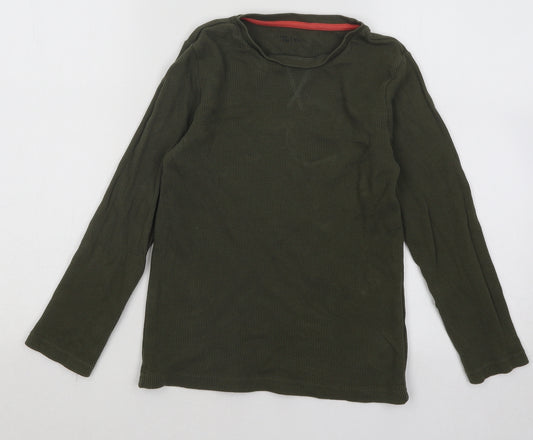 TU Boys Green Round Neck Cotton Pullover Jumper Size 8 Years Pullover