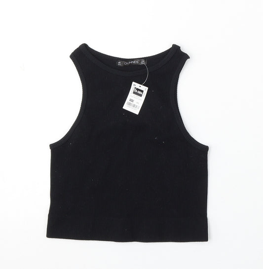 Dunnes Stores Womens Black Polyester Cropped Tank Size XS Round Neck