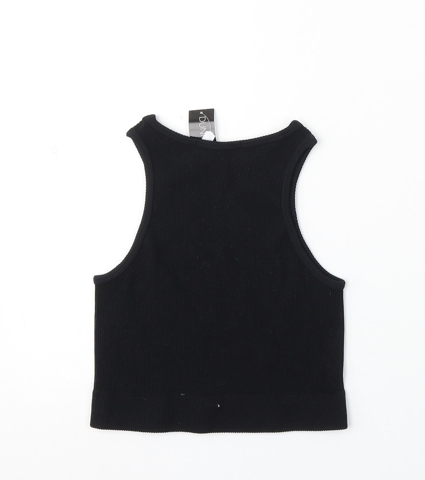 Dunnes Stores Womens Black Polyester Cropped Tank Size XS Round Neck