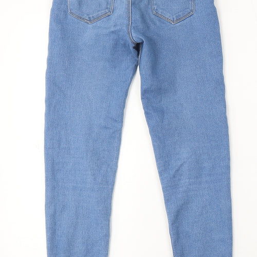 Denim & Co. Girls Blue Cotton Skinny Jeans Size 10-11 Years Regular Button