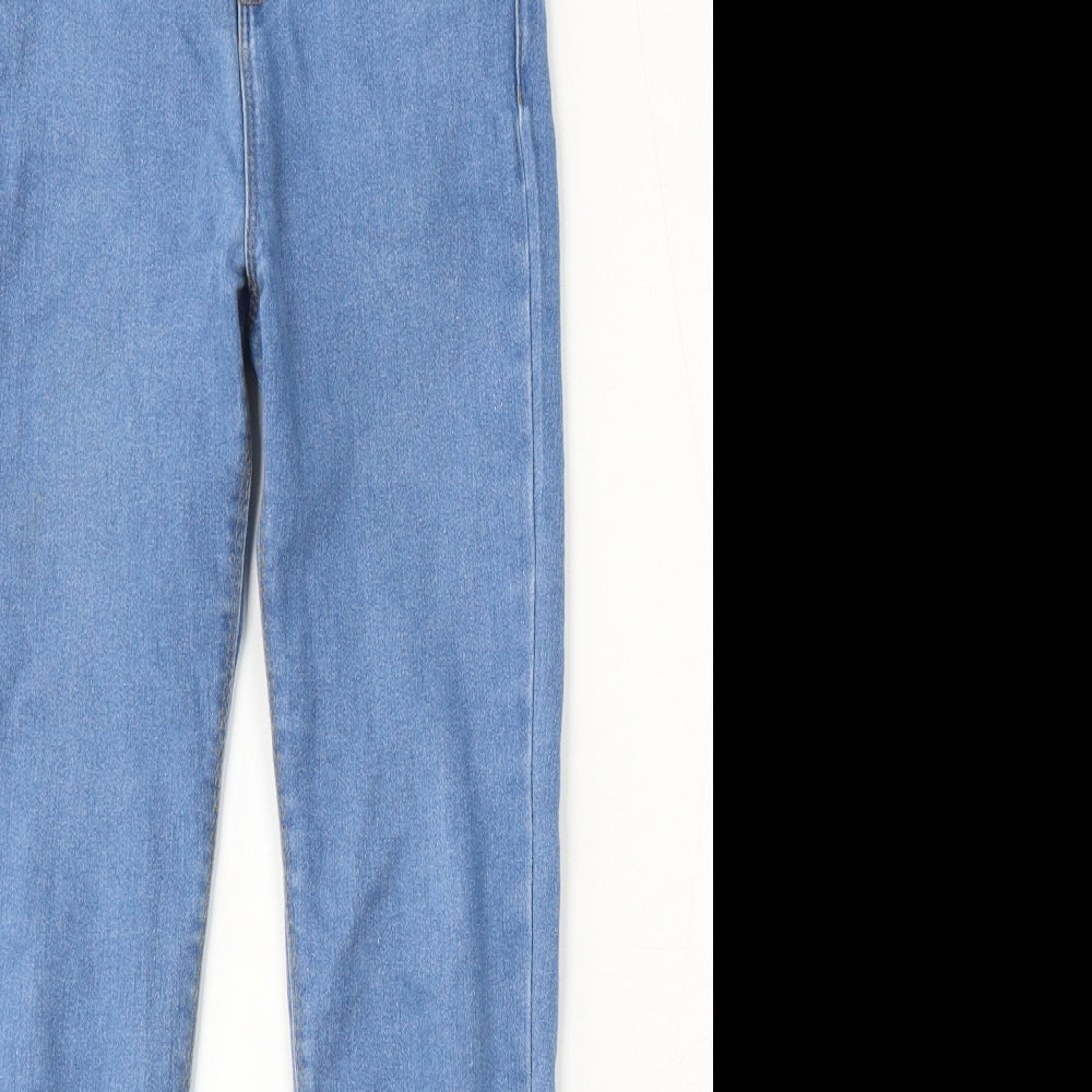 Denim & Co. Girls Blue Cotton Skinny Jeans Size 10-11 Years Regular Button