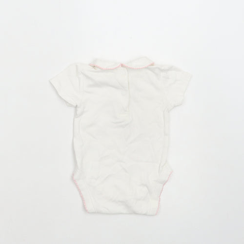 George Girls White Cotton Bodysuit Outfit/Set Size 3-6 Months Snap - Butterflies