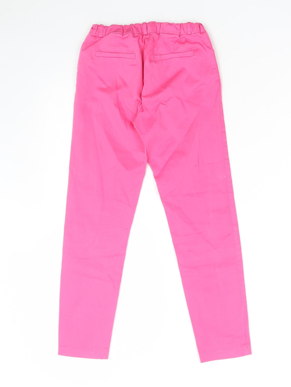 Zara Girls Pink Polyester Jogger Trousers Size 9 Months Regular Button