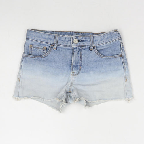 Gap Girls Blue Cotton Hot Pants Shorts Size 12 Years Regular Zip - Distressed