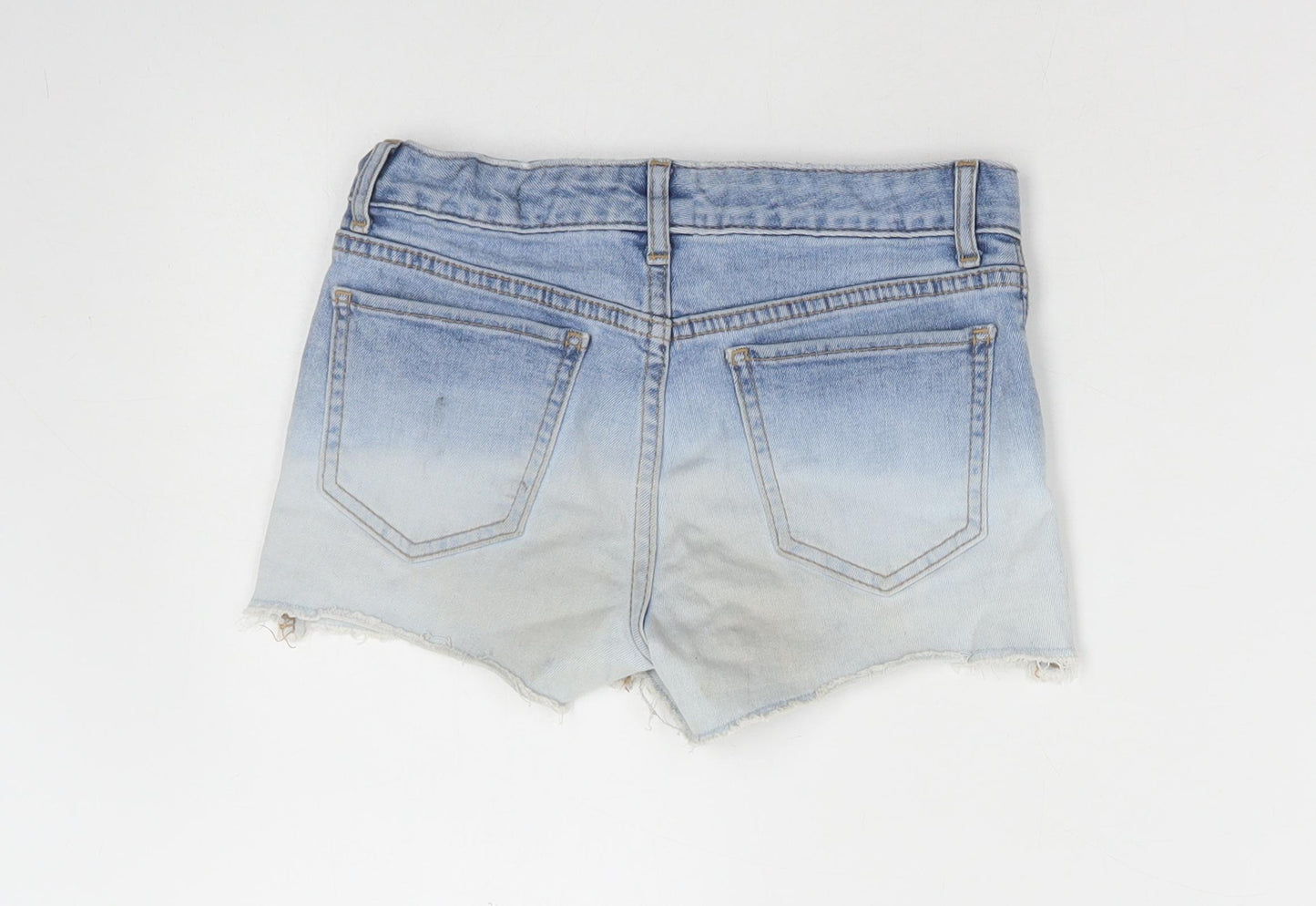 Gap Girls Blue Cotton Hot Pants Shorts Size 12 Years Regular Zip - Distressed