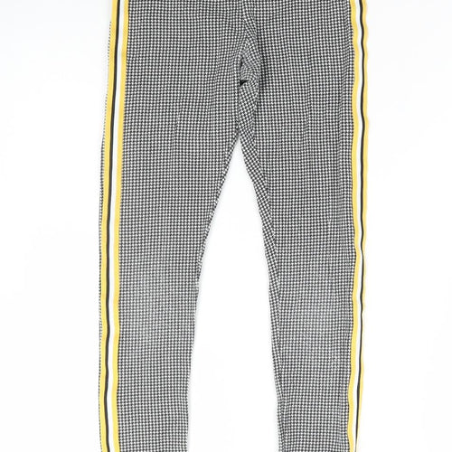 H&M Girls Grey Houndstooth Cotton Jegging Trousers Size 10-11 Years Regular Pullover - Leggings