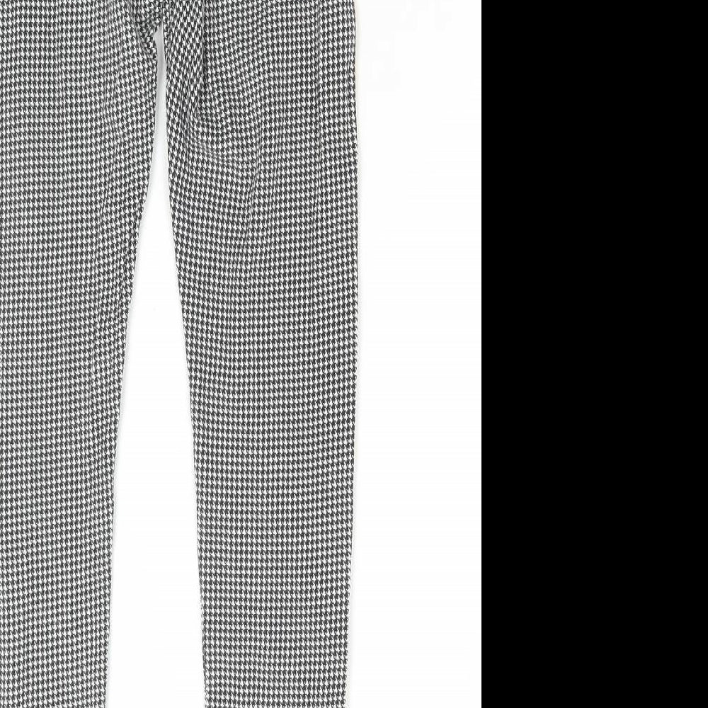 H&M Girls Grey Houndstooth Cotton Jegging Trousers Size 10-11 Years Regular Pullover - Leggings