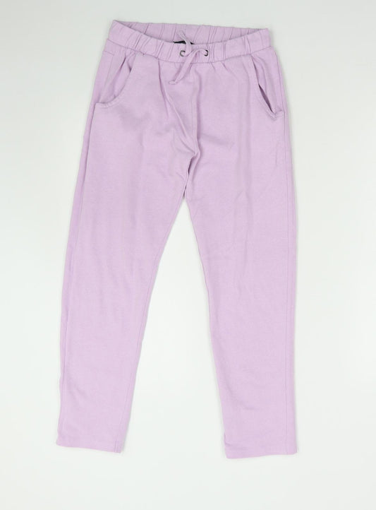 Blue Seven Girls Purple Polyester Jogger Trousers Size 14 Years Regular Drawstring