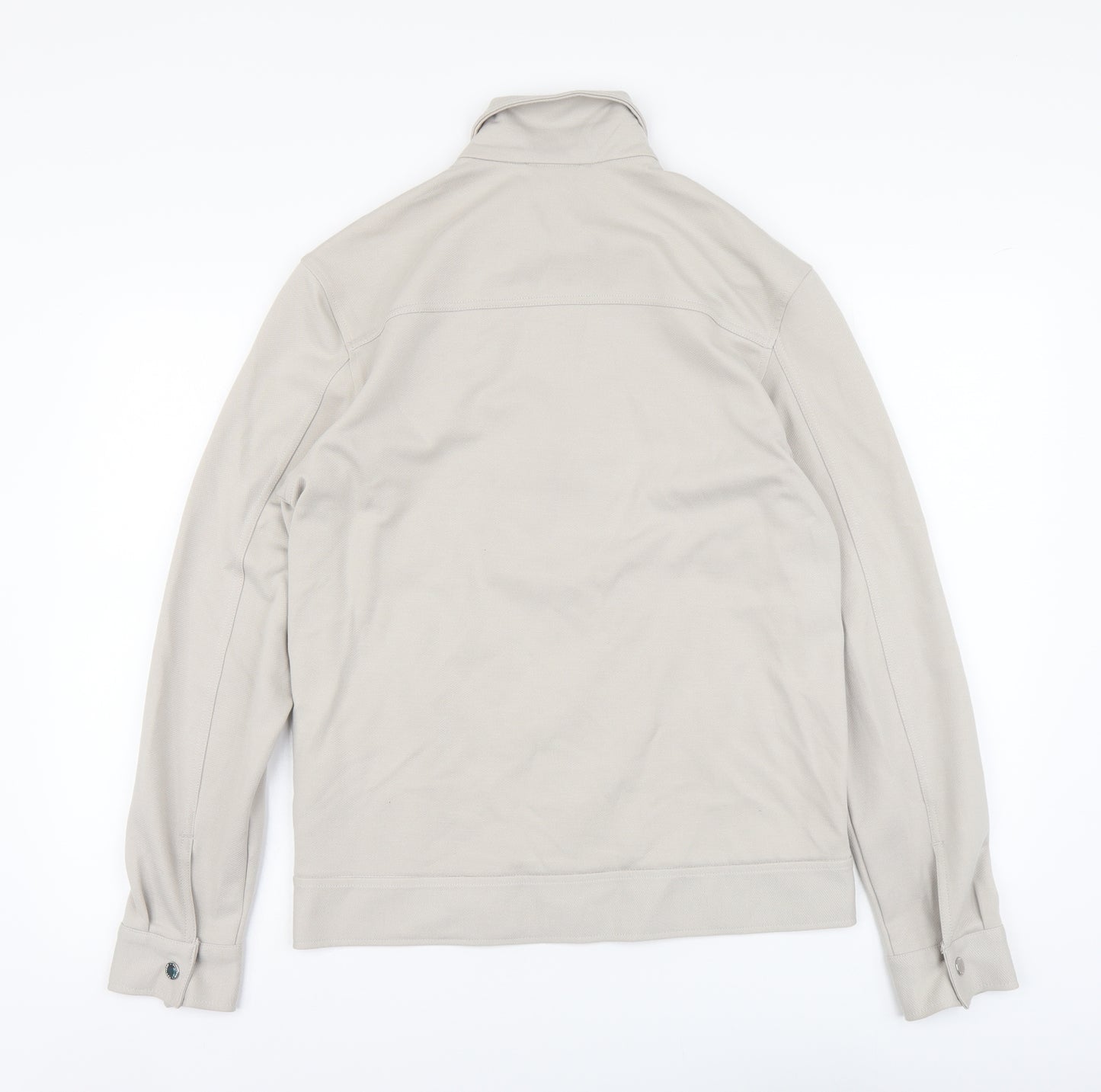 H&M Mens Beige Polyester Full Zip Sweatshirt Size S