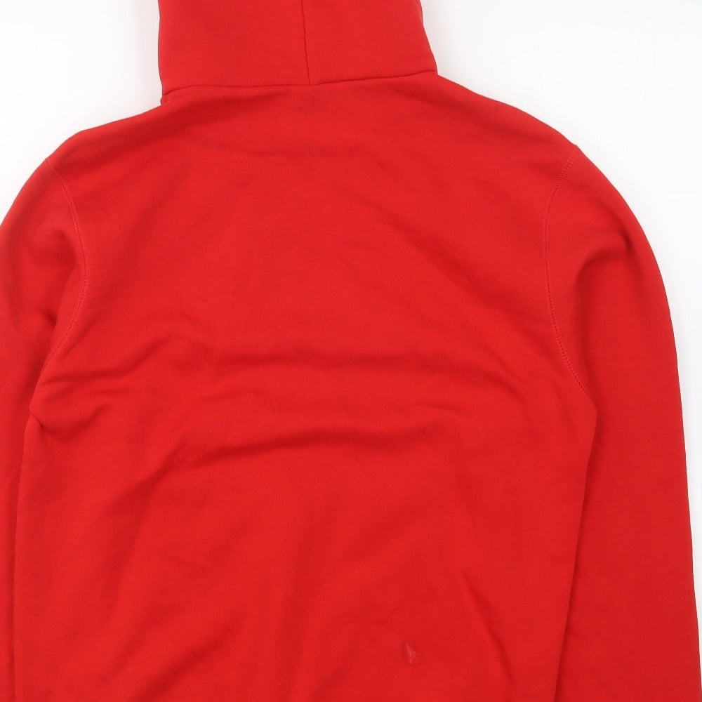 Chur Outfitters Mens Red Polyester Pullover Hoodie Size S