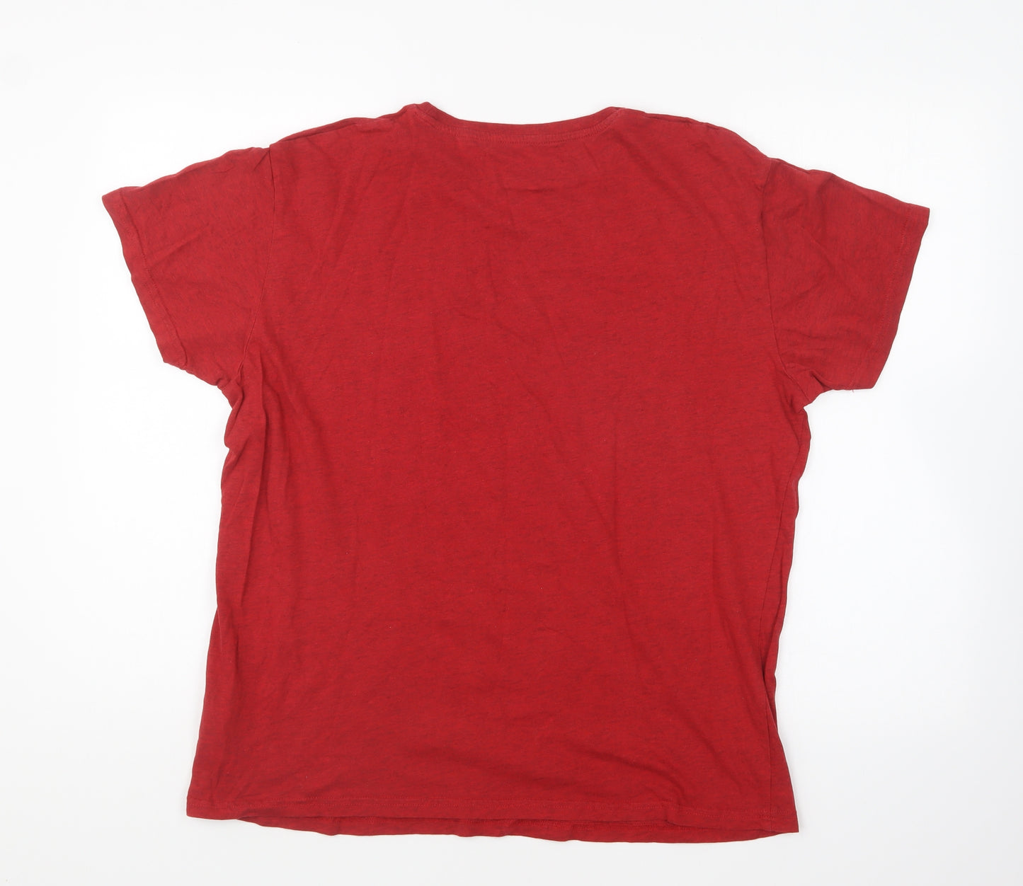 Primark Mens Red Cotton T-Shirt Size L Round Neck - California