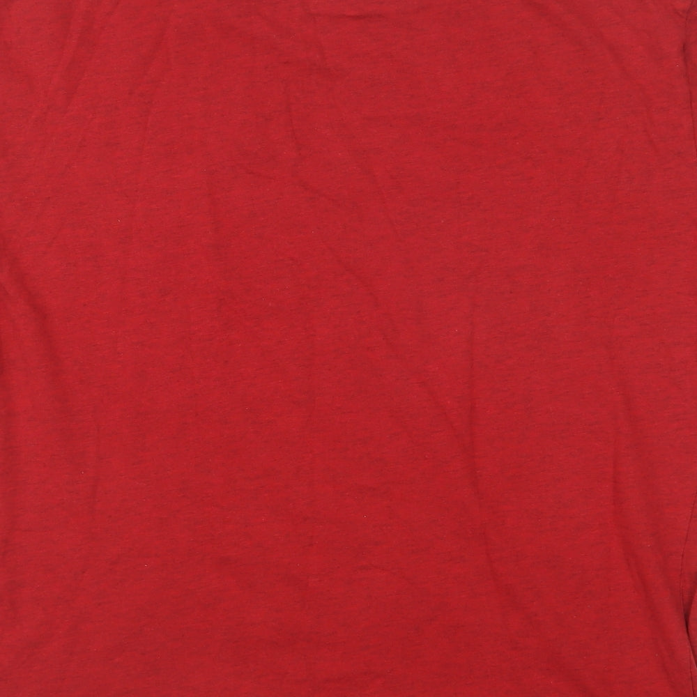 Primark Mens Red Cotton T-Shirt Size L Round Neck - California