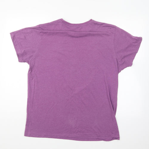 Cedar Wood State Mens Purple Cotton T-Shirt Size L Round Neck - Festival Of Speed California