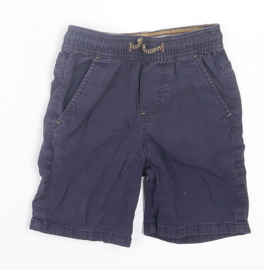 Denim & Co. Boys Blue Cotton Chino Shorts Size 2-3 Years Regular Drawstring