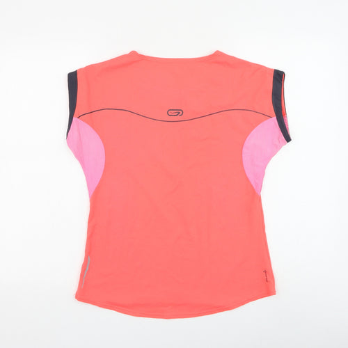 Kalenji Womens Pink Polyester Basic T-Shirt Size M Round Neck Pullover