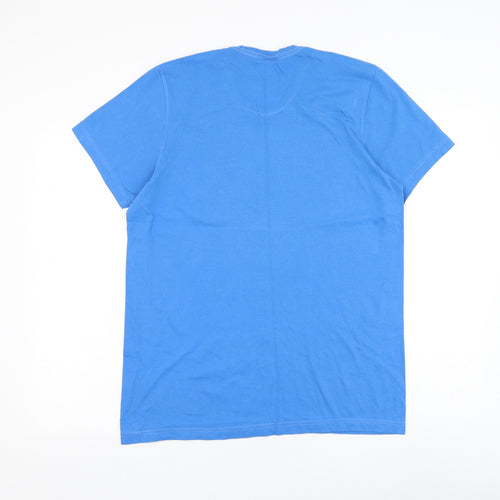 adidas Mens Blue Cotton T-Shirt Size S Round Neck