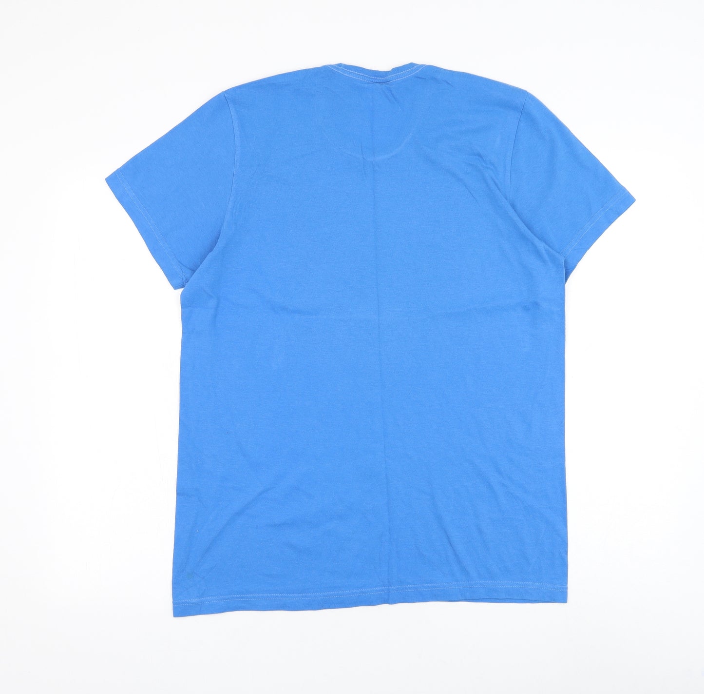 adidas Mens Blue Cotton T-Shirt Size S Round Neck