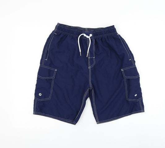 Milankerr Mens Blue Polyester Sweat Shorts Size M L9 in Regular Drawstring - Swimwear