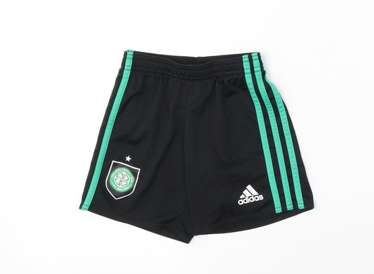 adidas Boys Black Polyester Sweat Shorts Size 4 Years Regular - Celtic Football Club