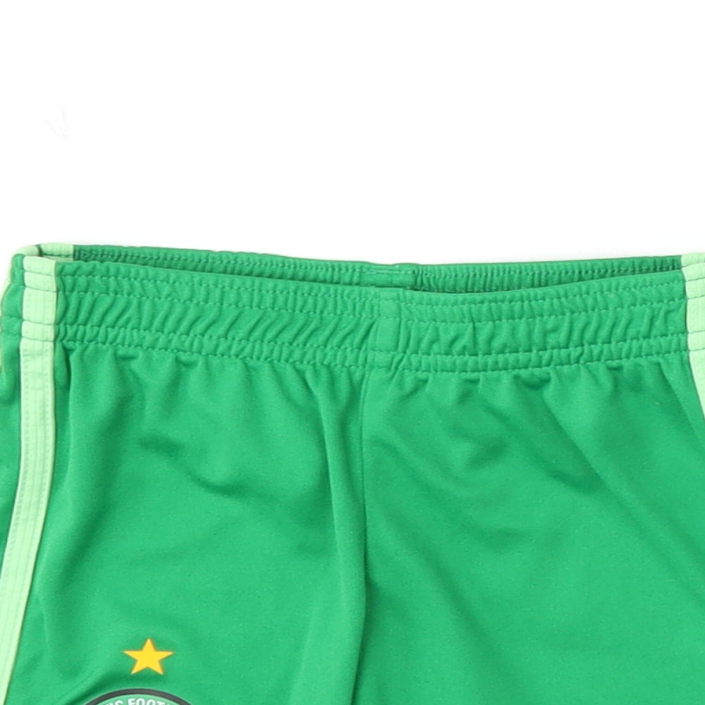 adidas Boys Green Polyester Sweat Shorts Size 3-4 Years Regular - Celtic Football Club