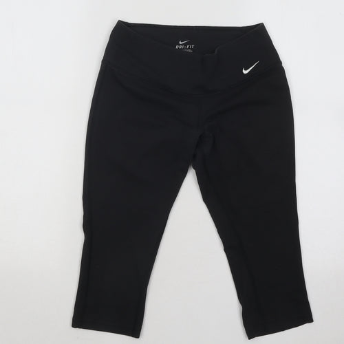 Nike Womens Black Cotton Cropped Leggings Size XS L15 in Regular Pullover