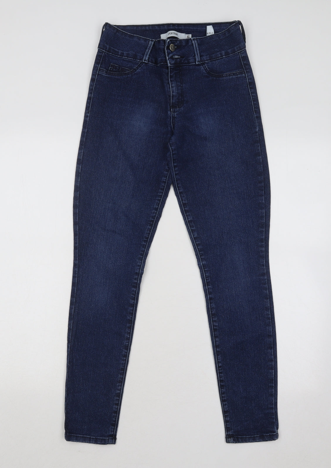 JustFab Womens Blue Cotton Skinny Jeans Size 27 in L27 in Regular Button