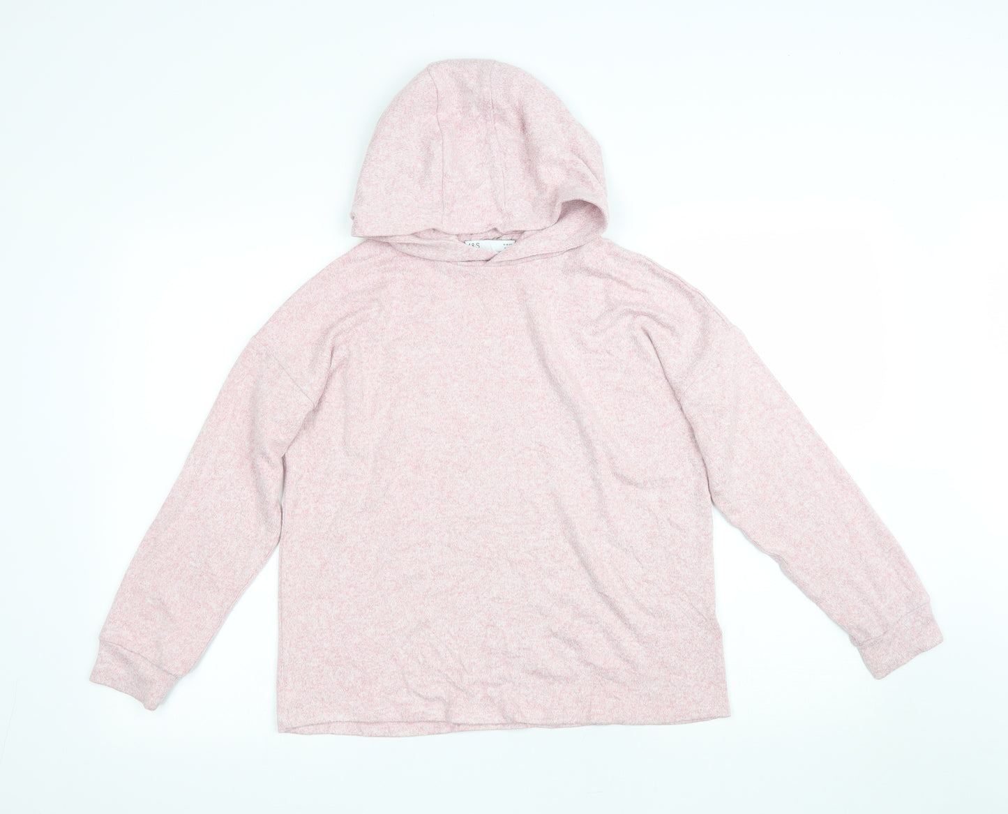 Marks and Spencer Girls Pink Round Neck Viscose Pullover Jumper Size 12-13 Years Pullover