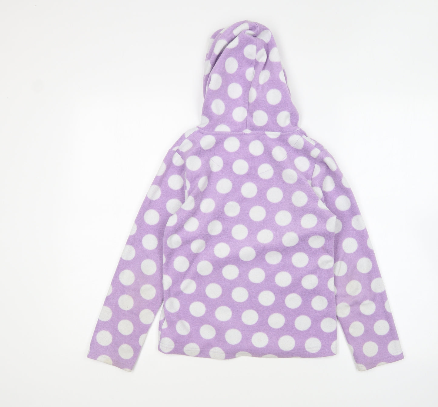 TU Girls Purple Polka Dot Cotton Pullover Hoodie Size 10 Years Pullover