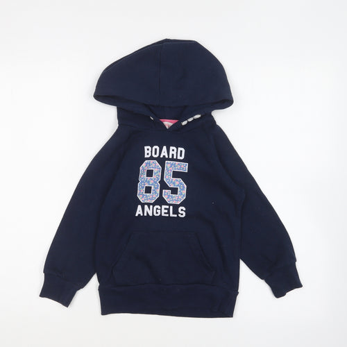 Board Angels Girls Blue Cotton Pullover Hoodie Size 5-6 Years Pullover